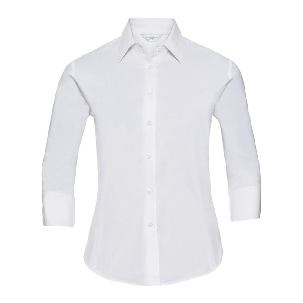 Russell Collection Womens/Ladies Stretch Fitted 3/4 Sleeve Shirt