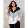 Autumn and Winter Women's Plus Size Striped Loose Cardigan Jacket Clashing Color Casual Comfortable Jacket