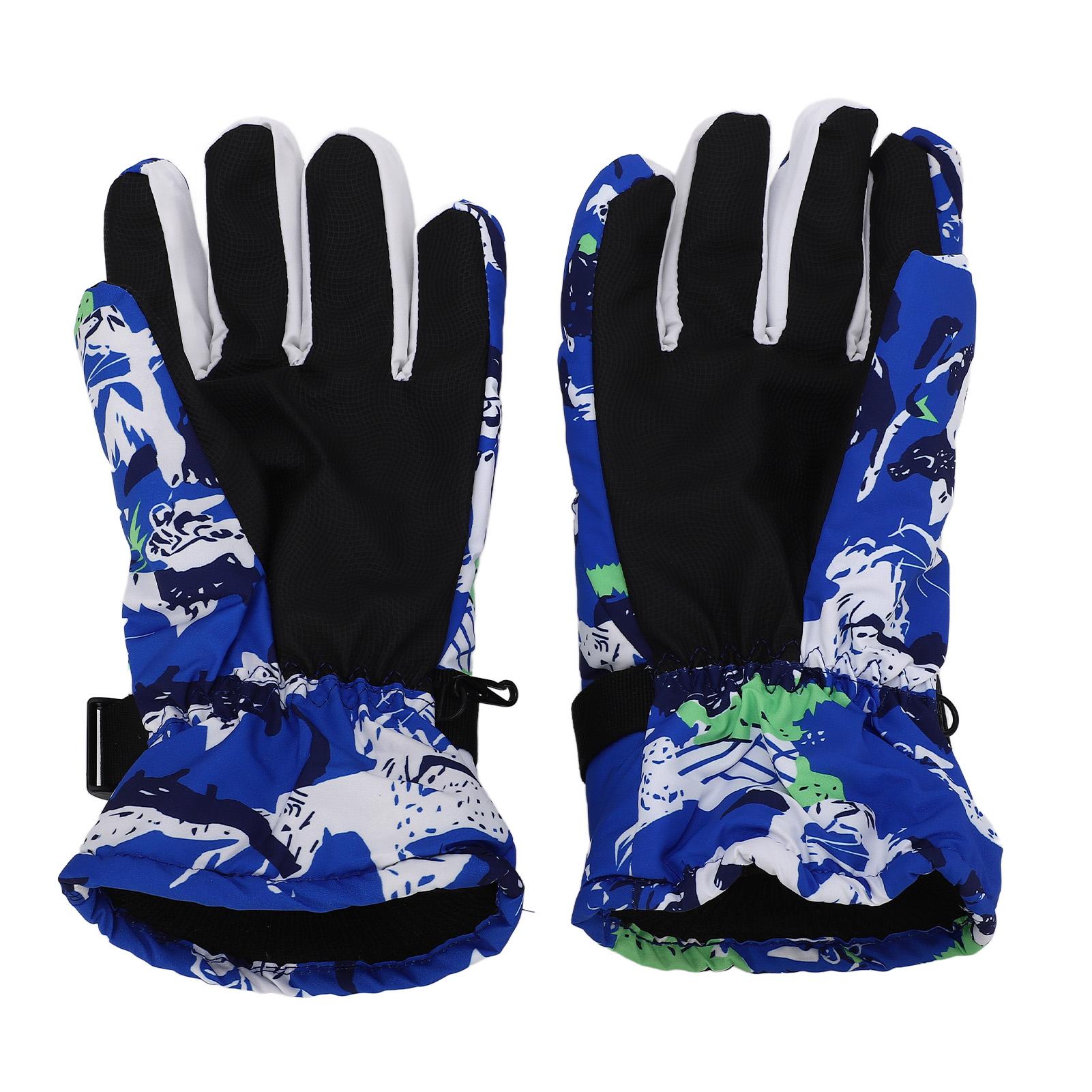 Outdoor Skiing Gloves Anti Slip Thickened Thermal Gloves Cycling Waterproof Touchscreen Full Finger Gloves синий