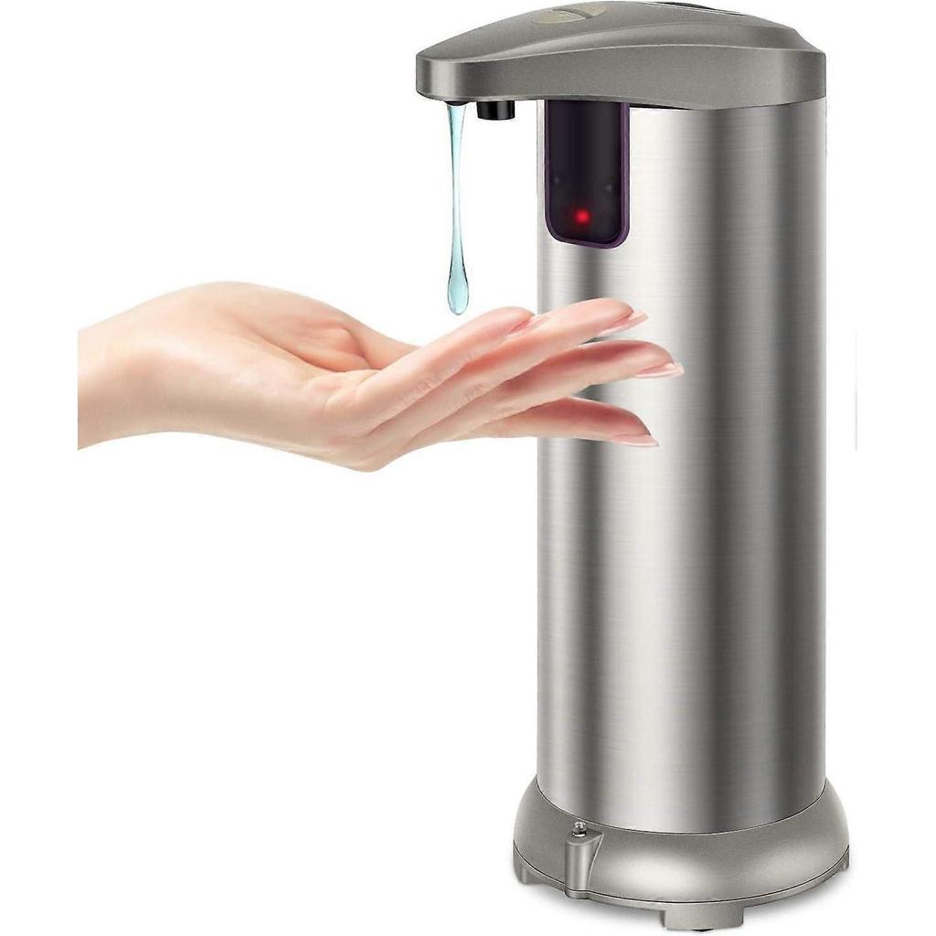 (Stainless Steel) Automatic Soap Dispenser with Infrared Motion Sensor, Waterproof Base and Adjustable Switch Suitable for Bathroom, Kitchen, Hotel, R