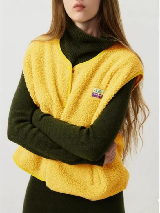 

Women s Sleeveless Wool Vest – European & American Style, Spring/Autumn Fashion, Loose Single-Breasted Coat Large