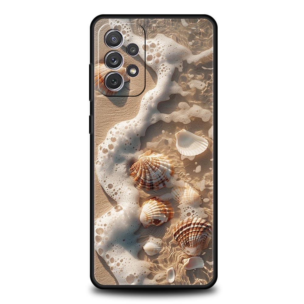 Phone Case For Samsung A17 A15 A13 A51 A71 A41 A31 A21S A07 A05 A35 A55 A23 A25 A33 A53 A73 5G Cover Seaside Scenery Wave Beach