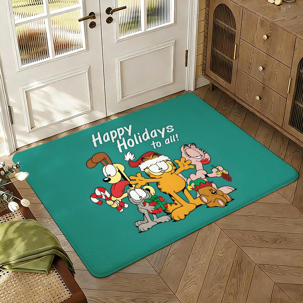 Gar-fieldS Floor Mat Soft Thickened Absorbent Non-Slip Bedroom Living Room Door Mat Home Decor Flannel Rugs
