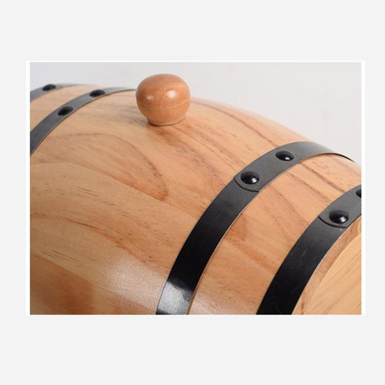 1/1.5/3L Oak Wine Barrel with Stand Tap Vintage Whiskey Aging Barrel Dispenser Wooden Barrel Home Bar Decor