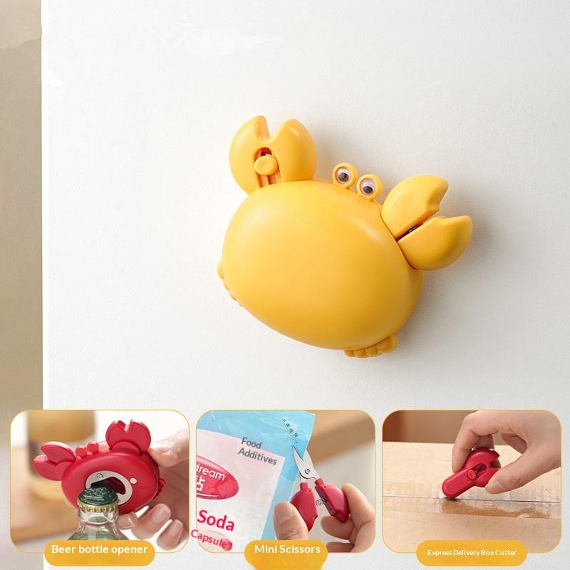 Creative Crab Claw Multi-functional Stainless Steel Bottle Opener with Magnetic Fridge Mount for Kitchen And Bar Decor