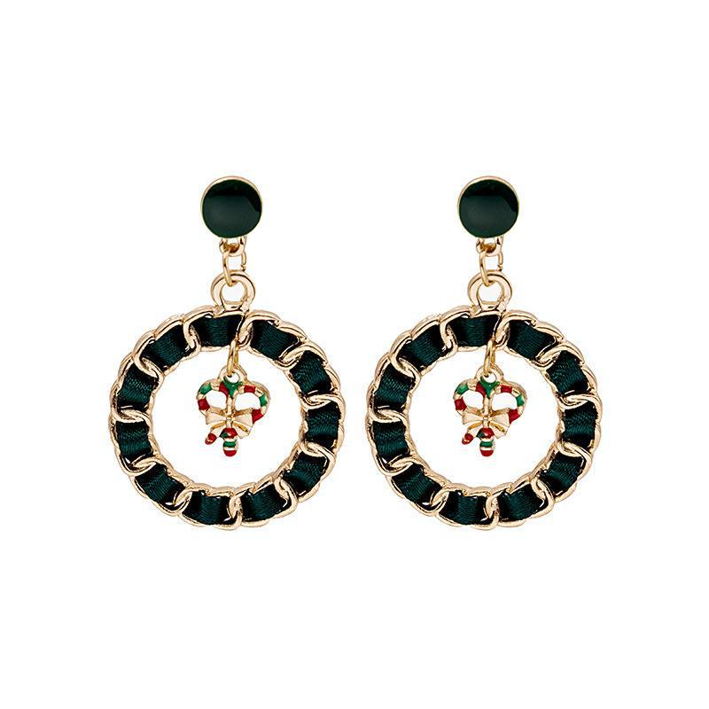 

Women s Christmas Tree and Santa Pendant Earrings Set