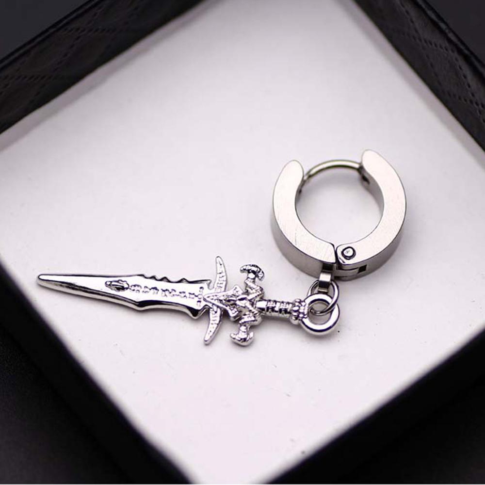 Einzelne Temperament Kette Titan Edelstahl Studenten Hoop Lange Frauen Ohrringe Männliche Männer