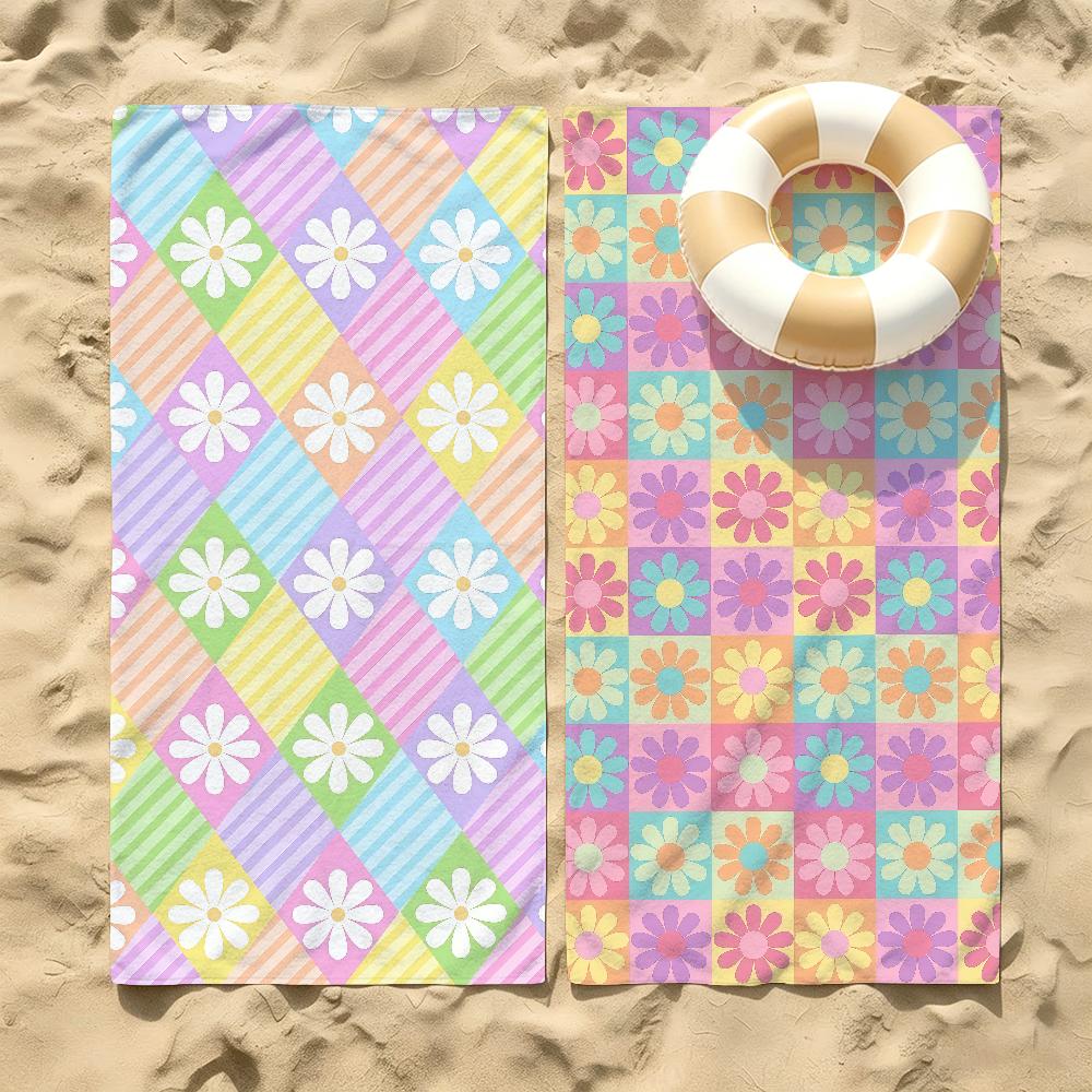Flower Cartoon Beach Towel For Beaches Yoga Studios Gyms Hot Springs Swimming Pools And Picnics