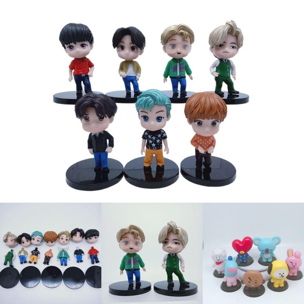 Exquisite 7pcs Set Of Kpop Bangtan Boys Star Figure Dolls For Unique Decor