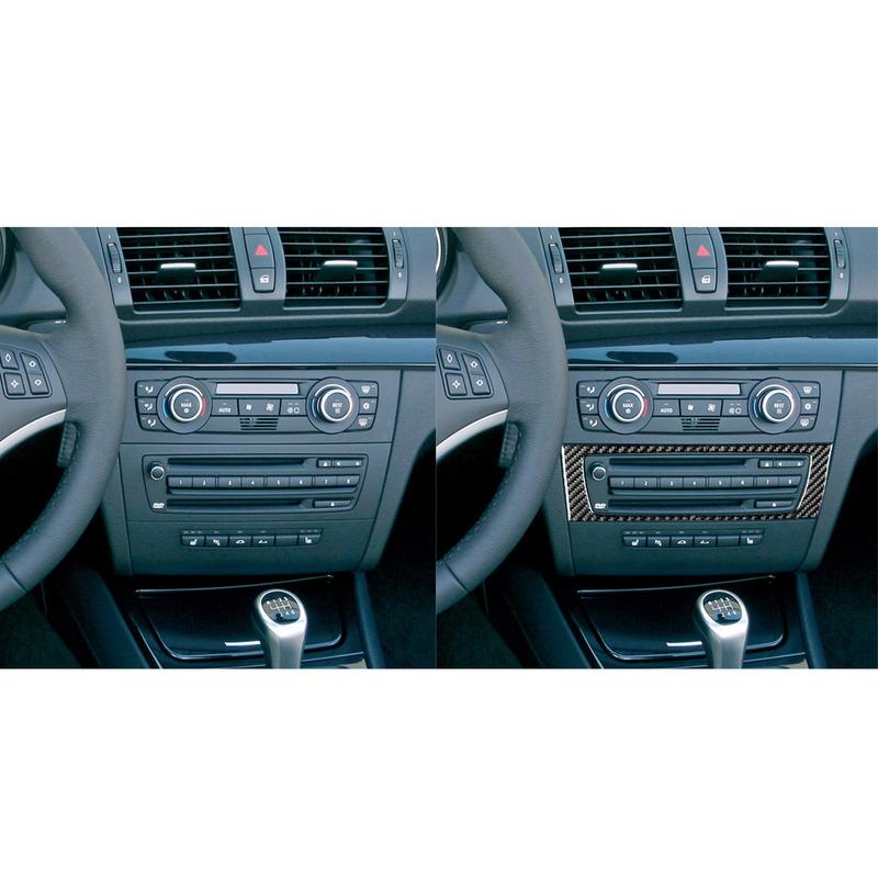Carbon Fiber Auto Central Control CD Panel Frame Decoration Stickers Car Accessories For BMW 1 Series E81 E82 E87 E88 2008-2013