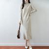 Women Sweater Dress 100% Wool MODERN NEW SAGA Turtleneck Knit Long Pullover Winter Jumpers Wool Long Dress Female