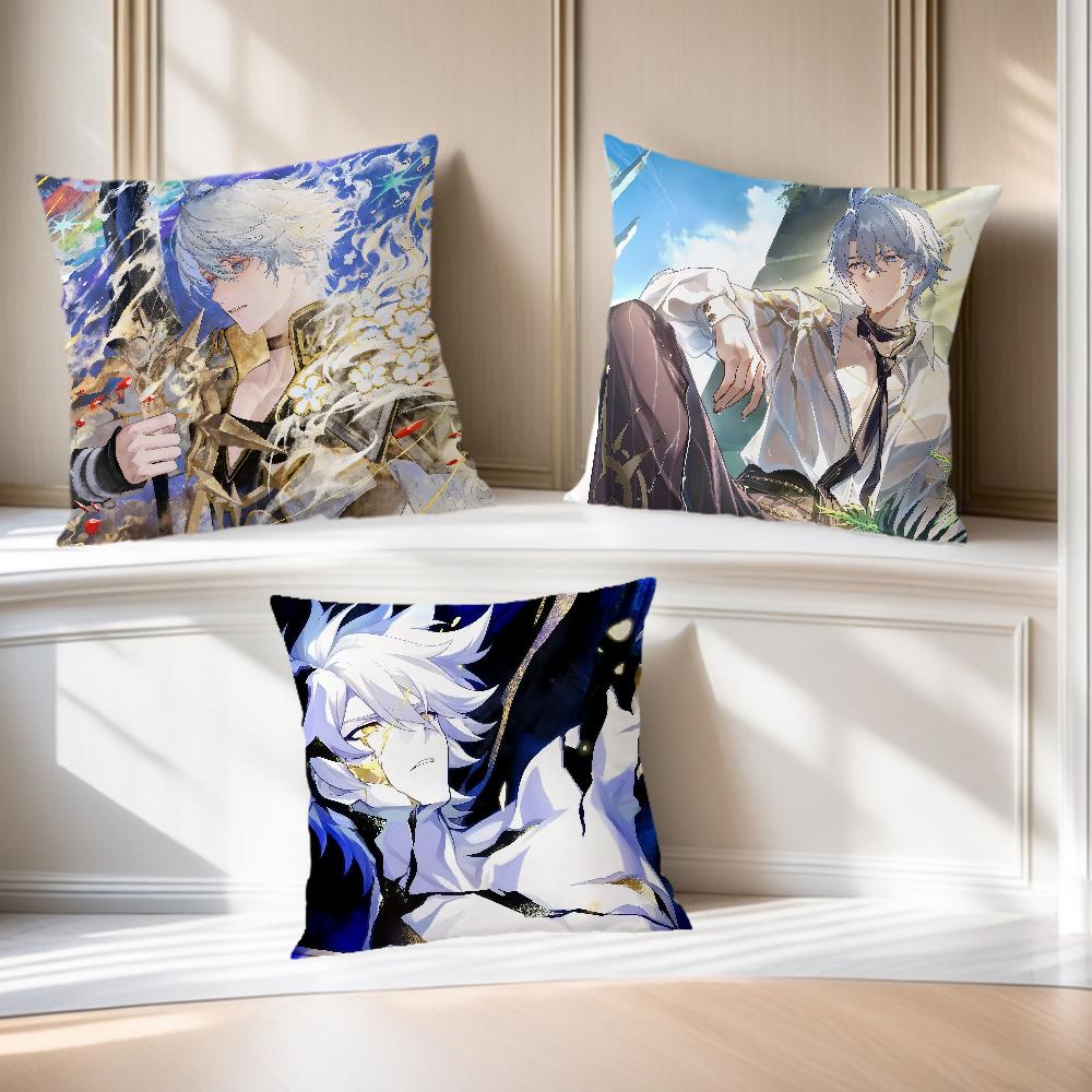 Game Honkai Star Rail Phainon Cushion Cover Comfortable Soft Pillow Case for Sofa Living Room Home Decor Protective Covers