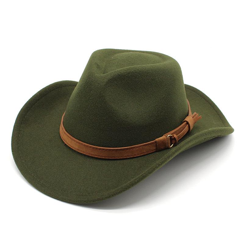 

JYL TS DIY Cowboy Fedora Hat Wide Brim Heart Top Felt Militarygreen_M(56-58cm） носій забарвлення фіолетово червоним