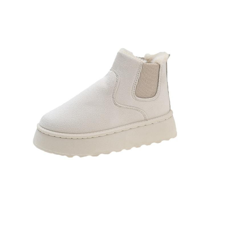 2025 new thickened velvet large size winter fashion warm one-pedal short boots cotton shoes women's snow boots