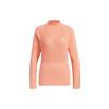 adidas Two-In-One Polo Shirt And Vest Color Block Logo Long Sleeve Knit Top Women Tops Pink Brown HZ6117