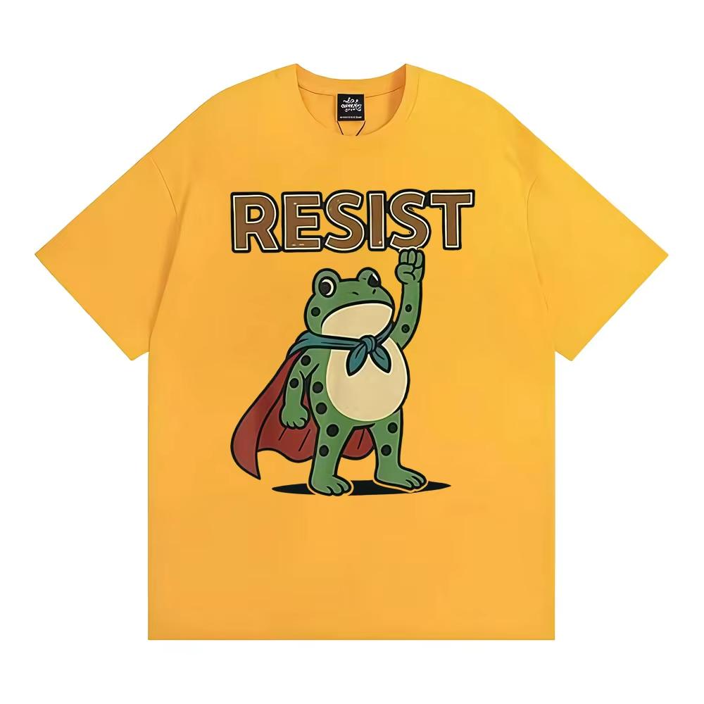 Funny Resist Portland Frog Protest Against Classic T Shirt Unisex Fashion Humor Loose Oversized Tshirt Men Summer Tops Tshirts