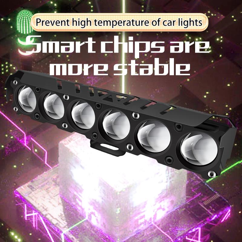 Motorcycle LED Spotlights 6 Lens Motorbike LED Fog Lamp Hi/Low Beam Scooter SUV ATV Running Lamp For Off-road 4X4 ATV SUV 12V 24V