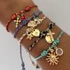 New Chinese Dopamine Color Rope Bracelet Dot Diamond Pentagram Cross Necklace 18K Gold