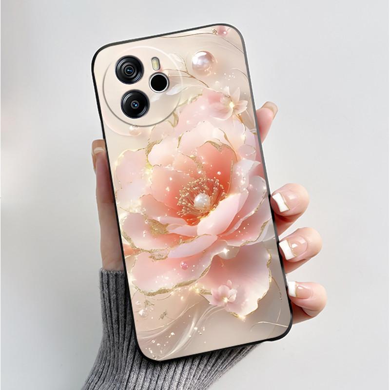 Per Oscal Tiger 12 13 Custodia Moda Farfalla Fiore Nero Morbido Silicone Custodia per Telefono per Blackview Oscal Tiger12 Tiger13 Cover