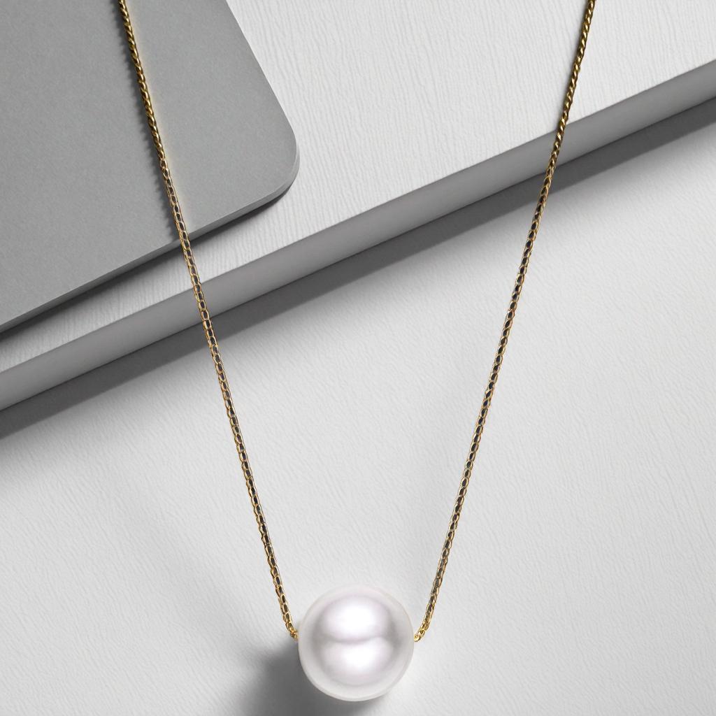 HIgh Quality Jewelry Fine Jewelry for Women Men Natural Freshwater Pearl Necklace Single Simple 925 Silver Collarbone Chain 40+5cm&4.5-5mm жёлтый