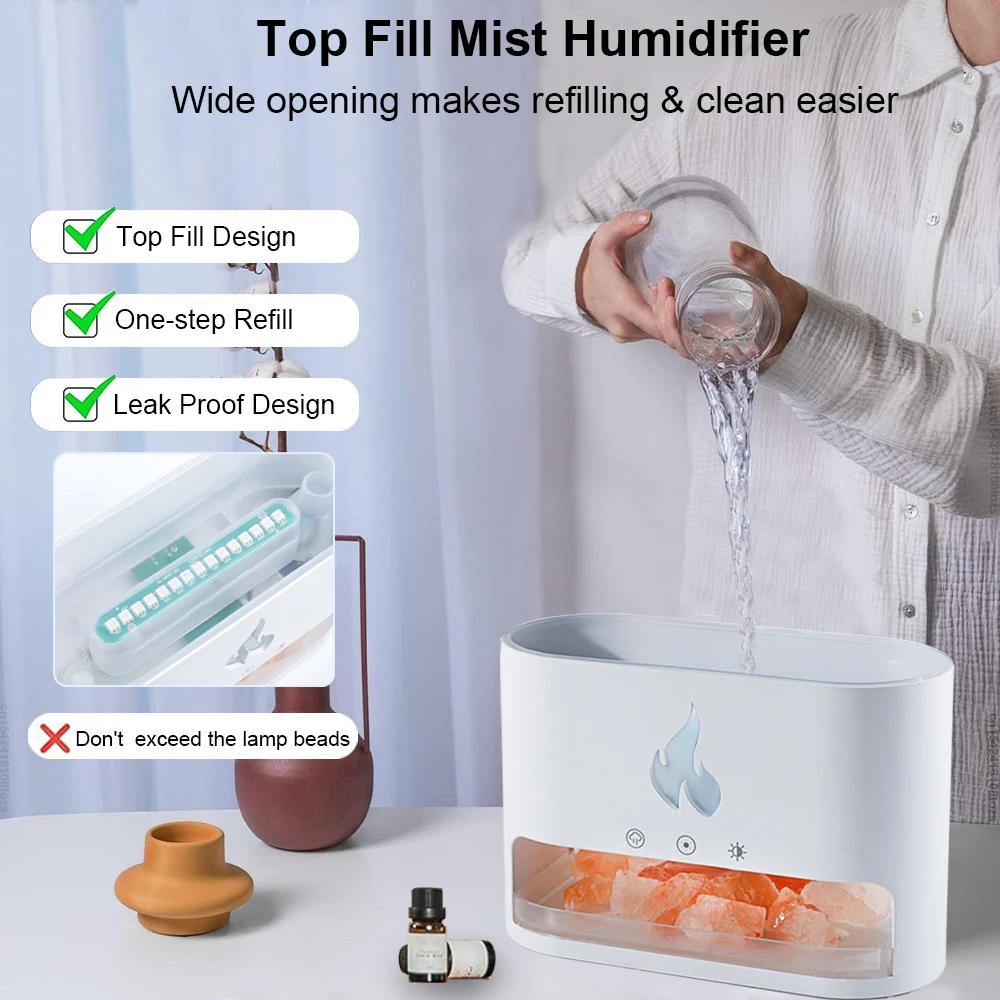 NEW Flame Air Humidifier Essential Oil Diffuser Aromatherapy Mist Maker USB Desktop LED Fire Flame Humidifier Office 2025
