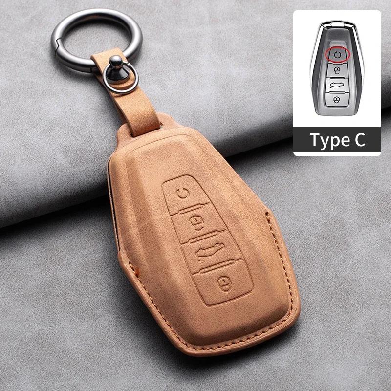 Leather Car Remote Key Case Cover for Geely for Geely Coolray X6 X7 EX7 Emgrand Global Hawk GX7 Kulrey GT GC9 Atlas Boyue NL3