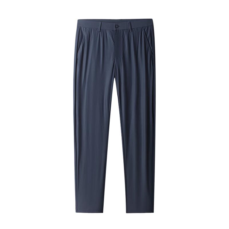 ROMON Men's Summer High-Elastic Ice Silk Anti-Wrinkle Casual Pants