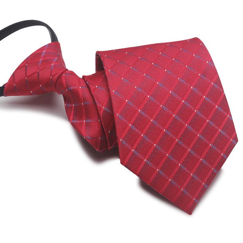 Men's 8cm No-Knot Zipper Tie - Easy-Pull Business Formal Tie