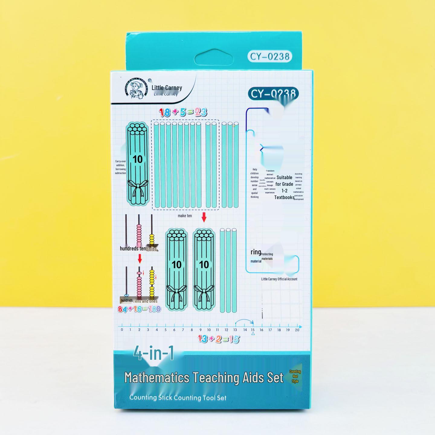 Little Kani 0238 Math Set: 1st & 2nd Grade Four-in-One Counting Tools with Counters & Sticks