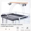 Bird Aviary with Wheels Height 161.5cm, Steel Bowls and Wooden Perches, Silver
