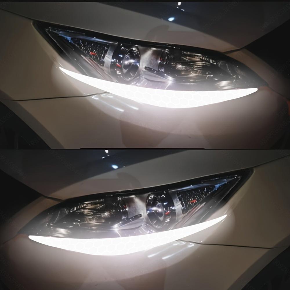 2pcs/1pair Reflective Eyeliner Car Headlight Eyebrow Stickers Waterproof  Front Light Safety Warning Decals Creative Decoration