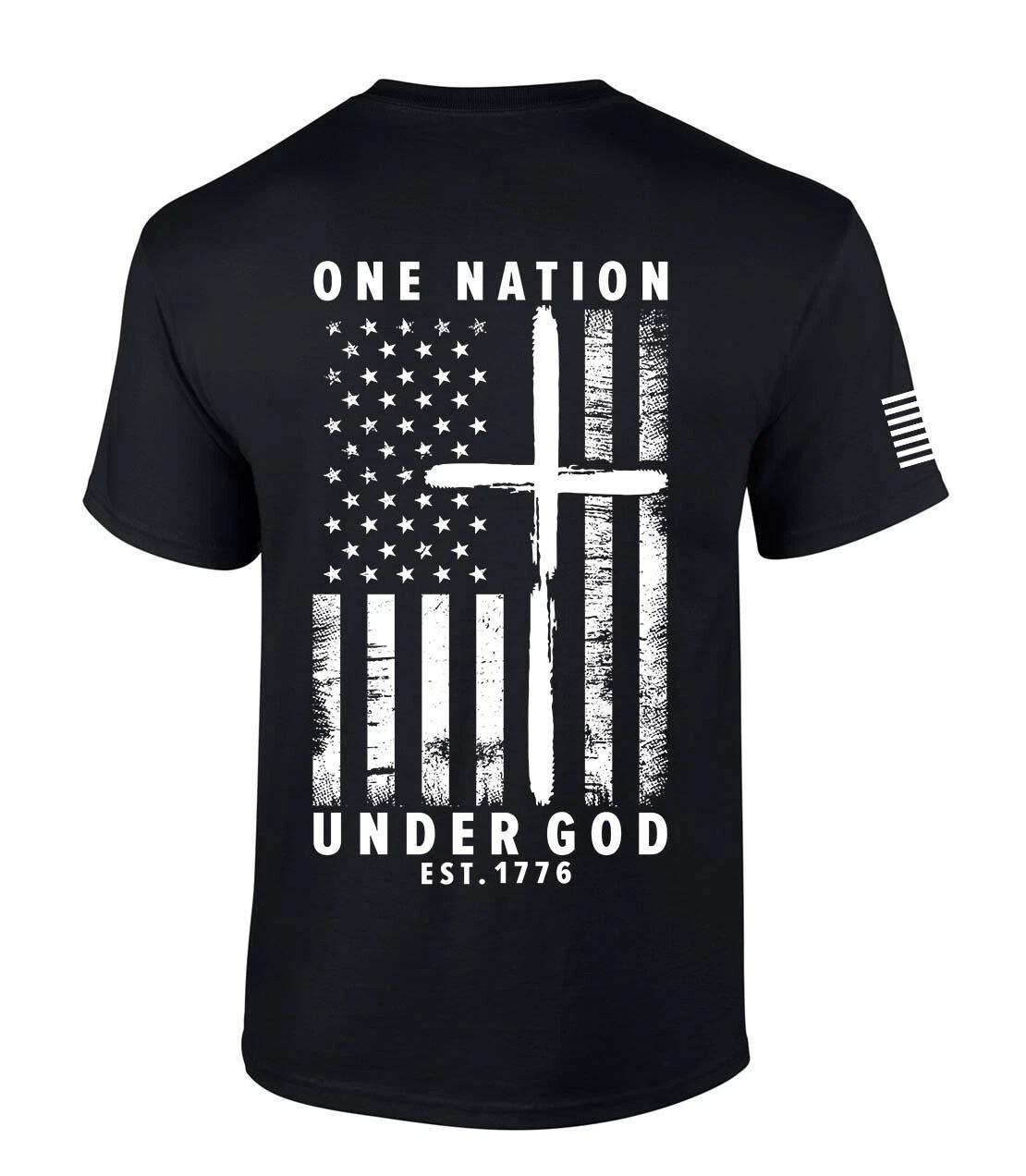 Trenz Shirt Company One Nation Under God American Flag Short Sleeve T-Shirt M
