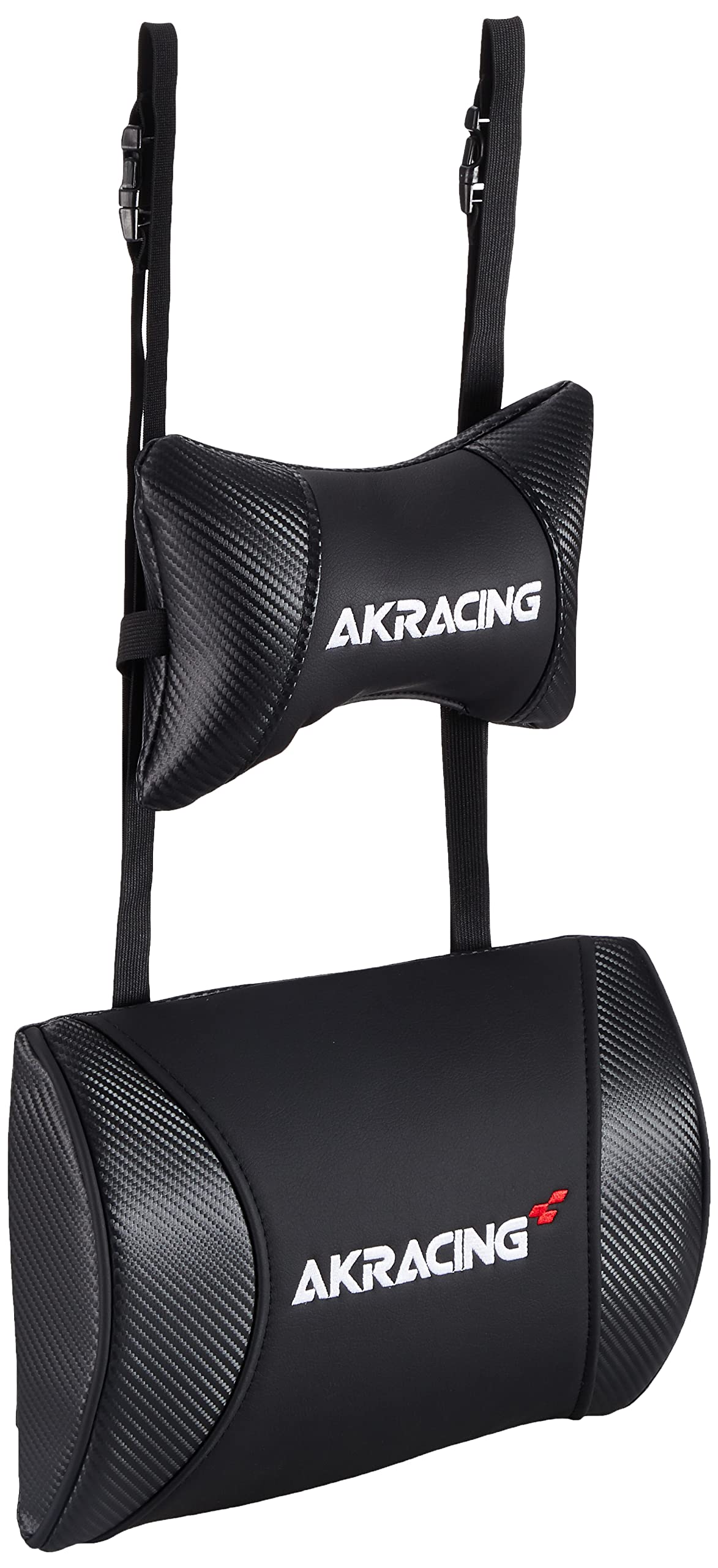 

AKRacing Replacement Headrest and Lumbar Support Cushion PU Carbon Black Set, Leather, чёрный