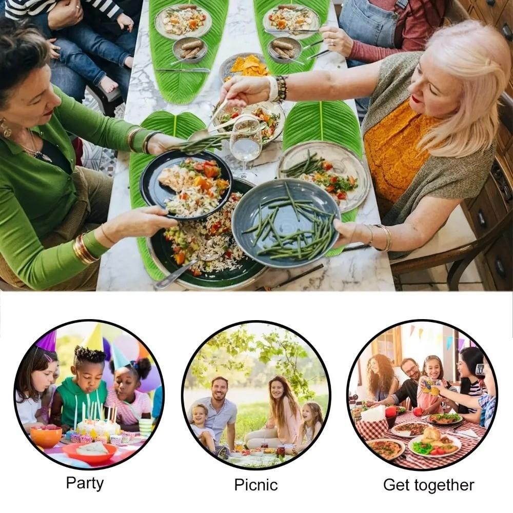 5Pcs Heat Resistant Artificial Banana Leaves Simulation Place Mat Party Wedding Decoration