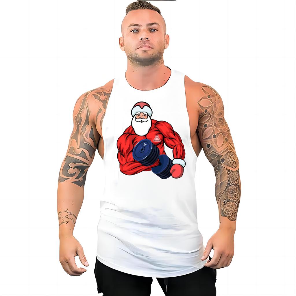 Gym Sports Men's Vest Fashion Multi-color Fun Printed Tracksuit Top Comfortable Lightweight Breathable Quick-drying Vest Top