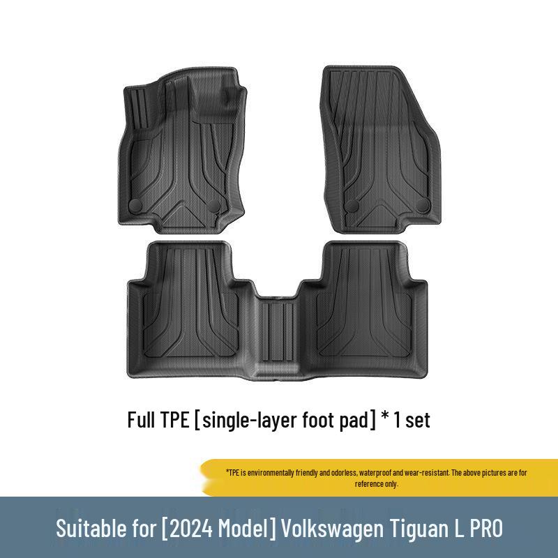 Ekologiczny zestaw dywaników podłogowych z TPE do Volkswagen Tiguan L/L Pro 2024 - Zawiera dywanik do bagażnika i na oparcia