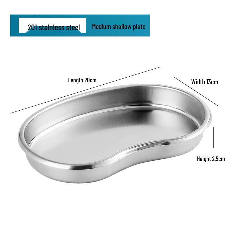 Vas chirurgical grosit din oțel inoxidabil 304 în formă de rinichi, anti-iodofor, tavă de dezinfecție, mare/mediu.