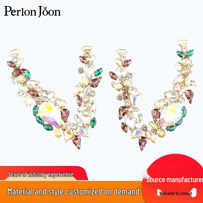 Rhinestone Shoe Chain Flower Decoration for Flip Flops and Clothing Accessories