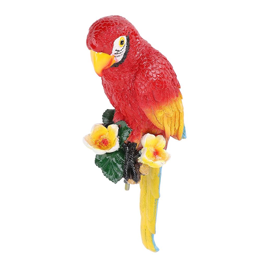 Papagei Dekor Statue Figur Scharlachroter Ara Skulptur Vögel Garten Hof Dekoration