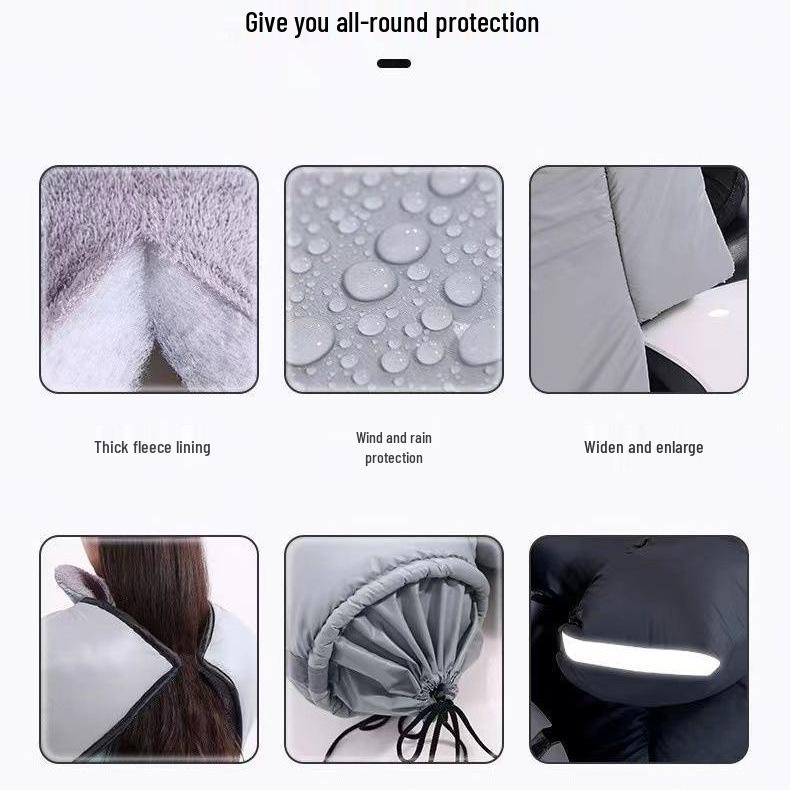 Extra Large Electric Vehicle Windshield & Motorcycle Knee Pads - Fleece Lined, Waterproof, Windproof & Battery Heated