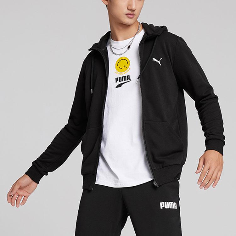 Men's PUMA Jackets Men's Black Hooded Moderate Other