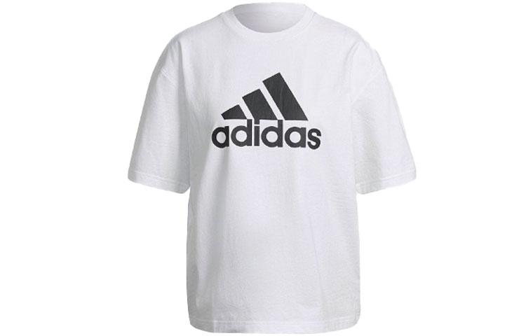 

Adidas T Shirts Women s White Crew Neck Moderate Straight Fit HC6358 M