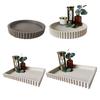 Round Rectangle Decorative Tray Multi-purpose Jewelry Trinket Holder Organizer Storage Serving Tray Living Room Kitchen Counter Coffee Centerpiece