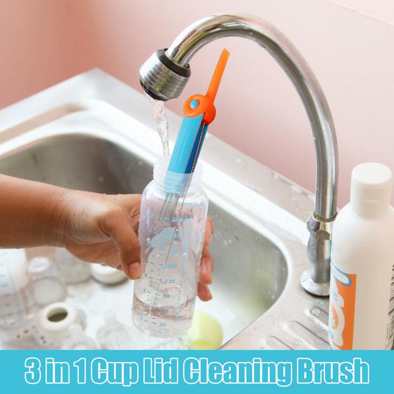 Portable Rotable Cleaning Brush Water Bottle Cover Cleaning Brush Multifunctional Cup Crevice Cleaning Brush Cleaner