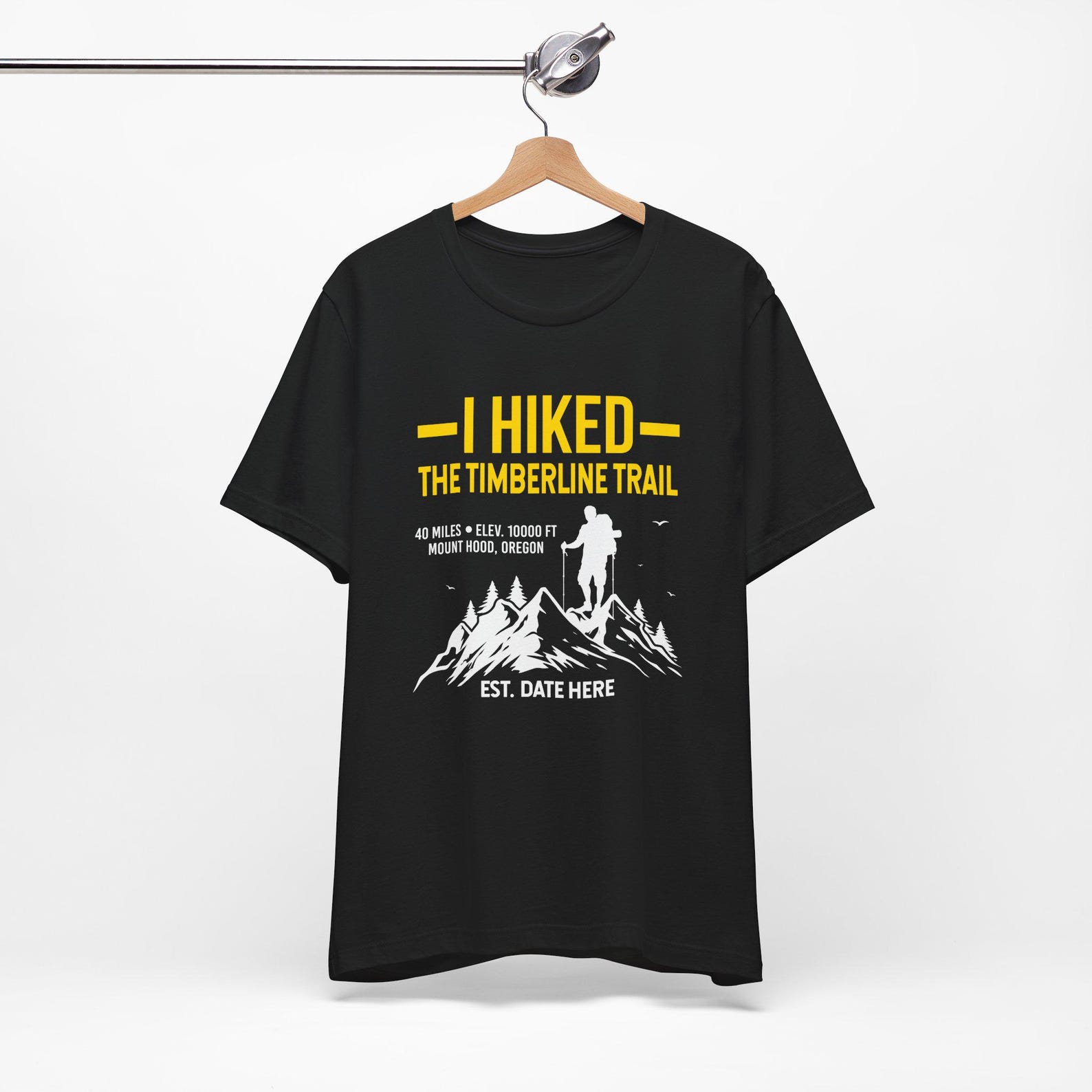 Personalized I Hiked The Timberline Trail Unisex Tee Shirt, Hiker , Nature Lover, Mount Hood, Oregon, Hiking ,Trail Running S