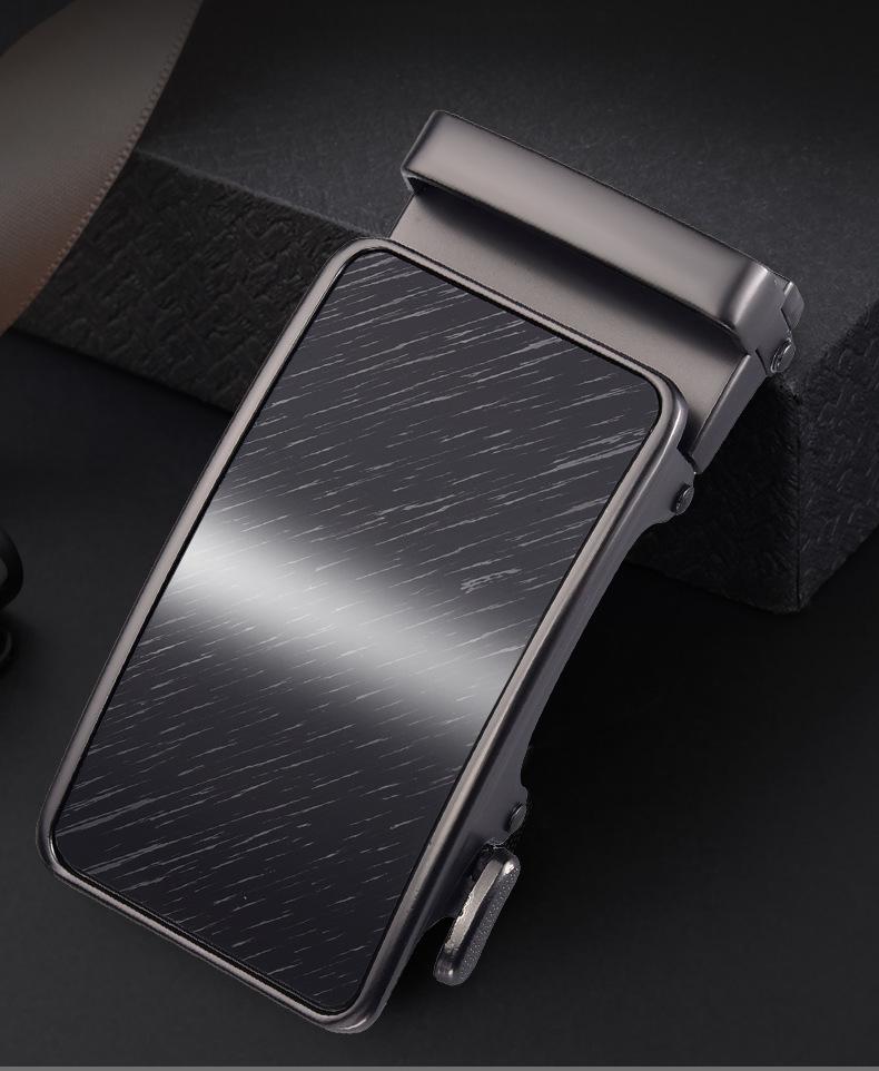 Men s High-End Genuine Leather Belt with Alloy Automatic Buckle - Casual & Business Style 120 cm