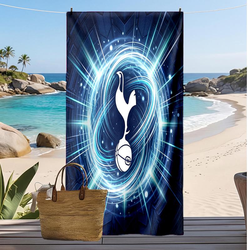 Asciugamano da Spiaggia Stampato Tottenham Hotspur Asciugamano Morbido ad Asciugatura Rapida Coperta da Spiaggia Rettangolare Grande Portatile per Viaggi Piscina