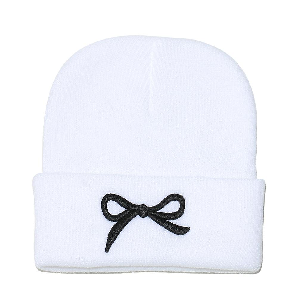 2025 autumn and winter new knitted hat children's trend versatile cold hat Korean version outdoor bow wool hat