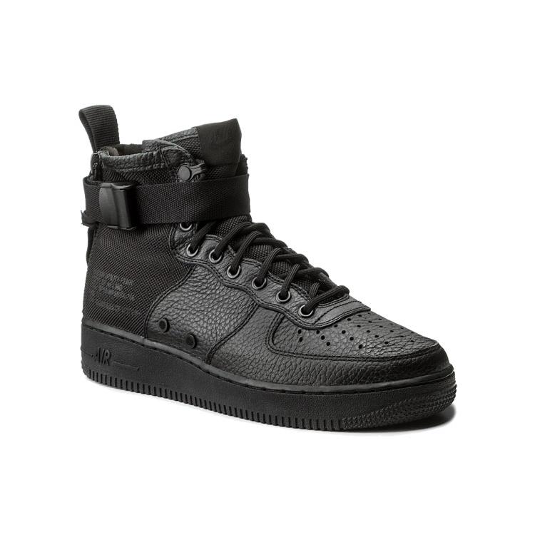 New Nike Sf Air Force 1 Mid Triple Black 917753-005