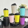 12oz Insulated Stainless Steel Coffee Cup with Scale & Flip-Top Lid